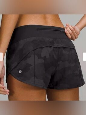 lululemon Speed Up 2.5” Black Camo Athletic Shorts